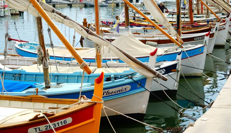 Traditional fishing boats in Bandol harbour
